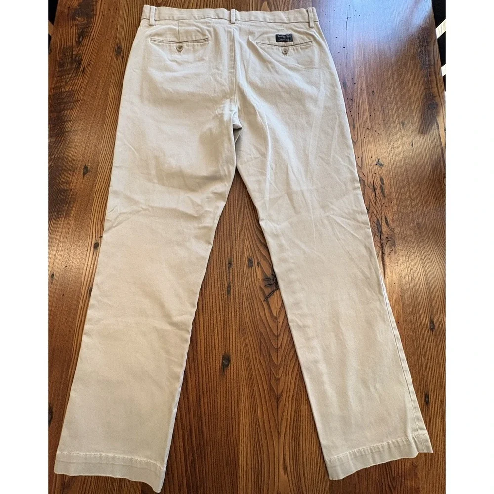 Banana Republic Aiden Fit Chino Pants Mens 36x30 Khaki Flat Front Stretch
